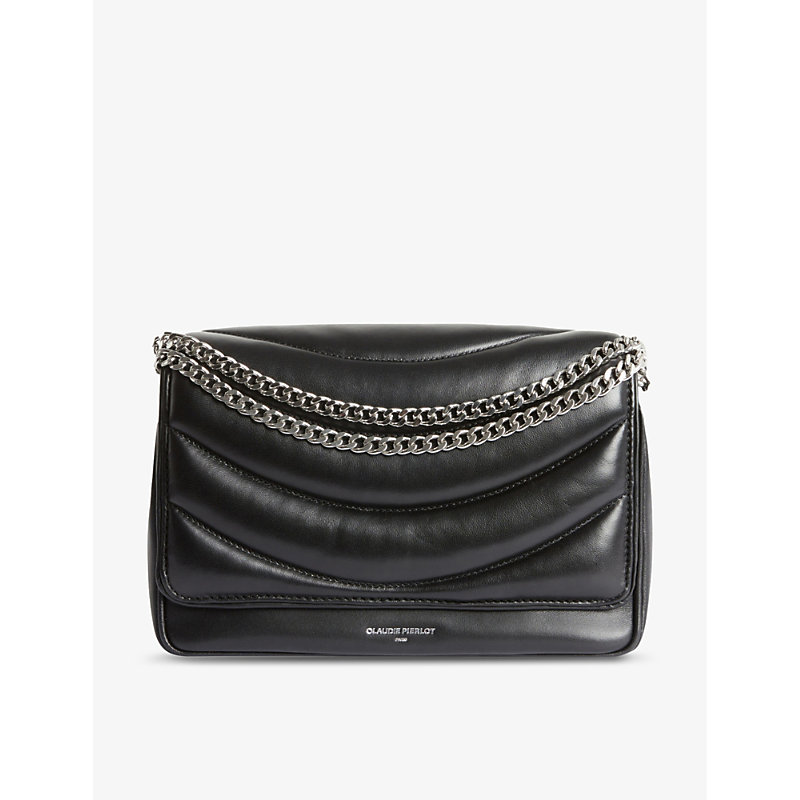 Claudie Pierlot Women's Noir / Gris Angeli Leather Shoulder Bag