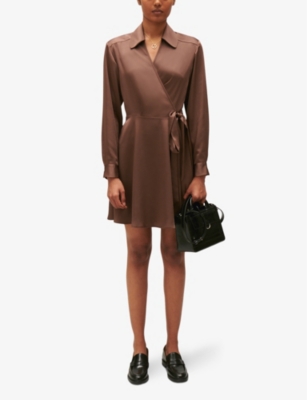 Shop Claudie Pierlot Women's Bruns Rixie Collared Satin Mini Dress