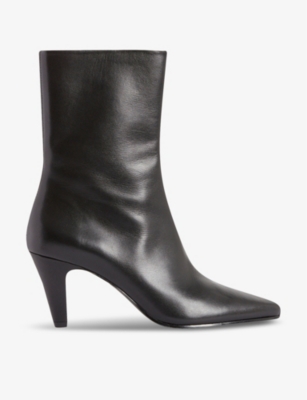 Claudie Pierlot Leather Boots In Noir / Gris