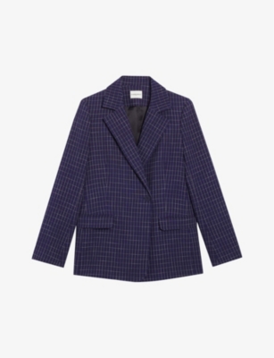 CLAUDIE PIERLOT: Check-pattern single-breasted woven blazer