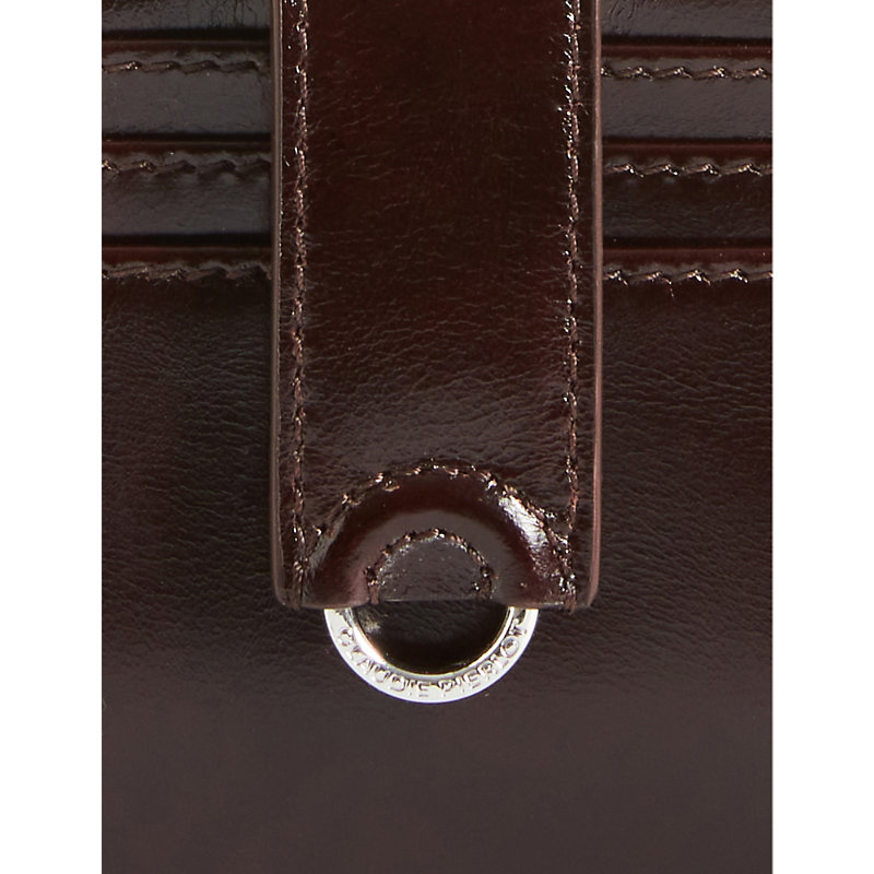 Shop Claudie Pierlot Women's Bruns Alix Logo-ring Leather Card Holder