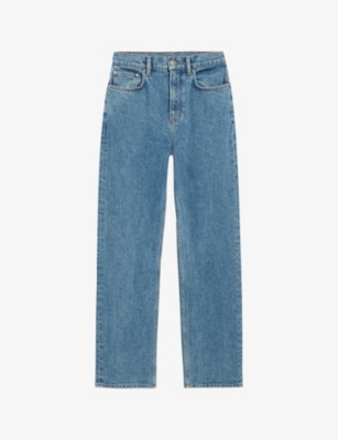 CLAUDIE PIERLOT: Stonewashed straight-leg mid-rise stretch-denim jeans