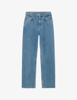 Shop Claudie Pierlot Womens Denim - Jean Stonewashed Straight-leg Mid-rise Stretch-denim Jeans