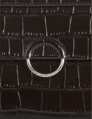 Shop Claudie Pierlot Women's Noir / Gris Anouck Mini Mock-croc Leather Cross-body Bag