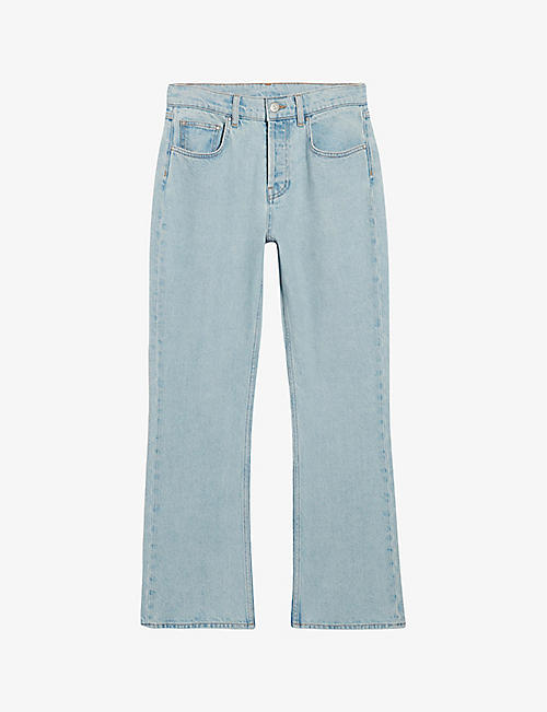 CLAUDIE PIERLOT: Stonewashed straight-fit mid-rise denim jeans