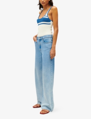 Shop Claudie Pierlot Women's Divers Michel Tie-dye Effect Wide-leg Low-rise Denim Jeans