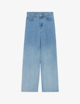 CLAUDIE PIERLOT: Michel tie-dye effect wide-leg low-rise denim jeans