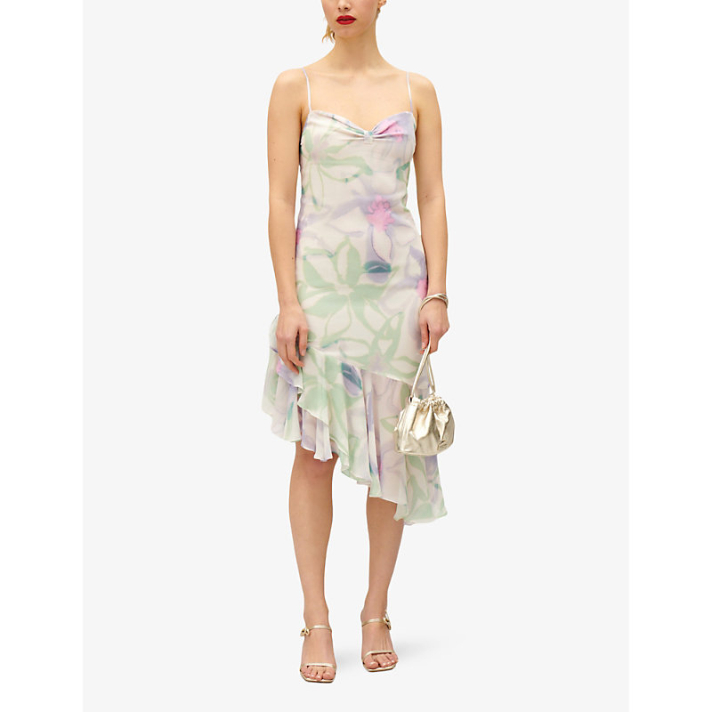 Shop Claudie Pierlot Women's Divers Floral-print Silk Midi Dress