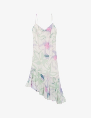 Shop Claudie Pierlot Women's Divers Floral-print Silk Midi Dress