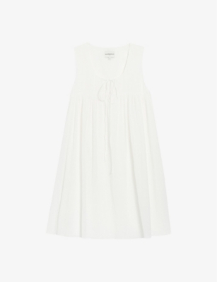Shop Claudie Pierlot Women's Naturels Rozen Ruched Cotton Mini Dress