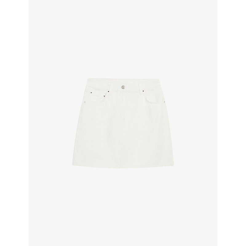 Shop Claudie Pierlot Women's Naturels Sandy Mid-rise Denim Skirt