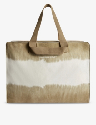 Shop Claudie Pierlot Womens Verts Tie-dye Large Cotton Tote Bag
