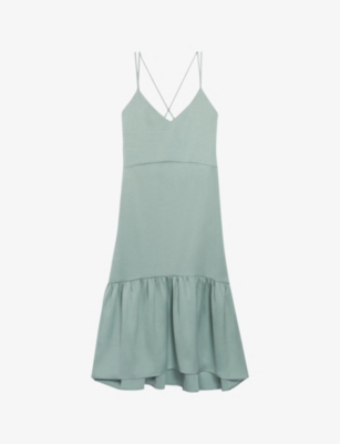 CLAUDIE PIERLOT - Roya ruffled satin midi dress | Selfridges.com