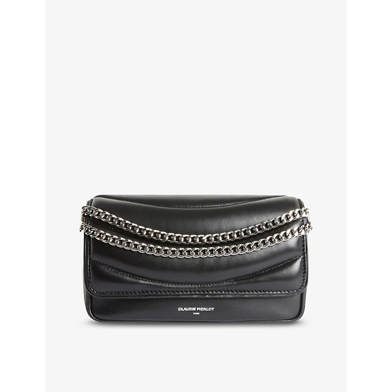 Claudie Pierlot Women's Noir / Gris Angelina Leather Shoulder Bag