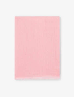 Shop Claudie Pierlot Womens Roses Fringed-edges Wool And Silk-blend Scarf