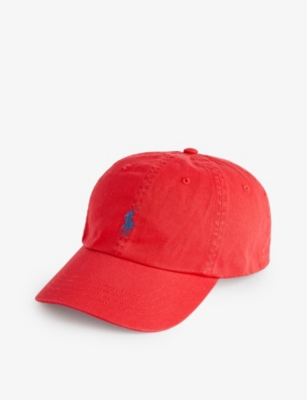 POLO RALPH LAUREN POLO RALPH LAUREN MEN'S POST RED LOGO-EMBROIDERED COTTON CAP