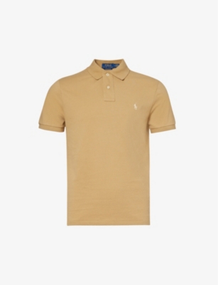 Polo Ralph Lauren Short Sleeve Polo With Contrast Logo In Brown