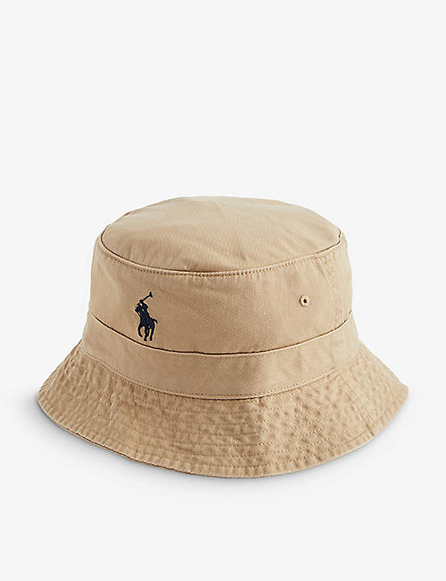 POLO RALPH LAUREN: Logo-embroidered cotton bucket hat
