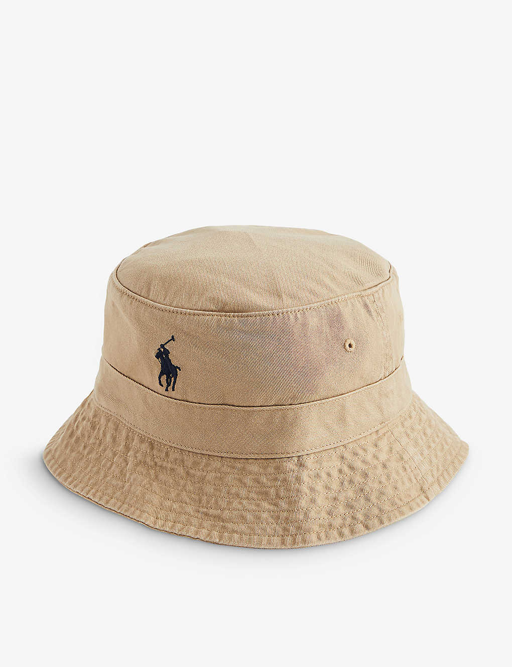 Polo Ralph Lauren Mens Cafe Tan Logo-embroidered Cotton Bucket Hat