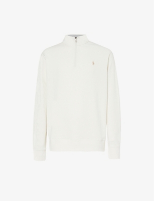 POLO RALPH LAUREN: Logo-embroidered high-neck cotton-blend sweatshirt