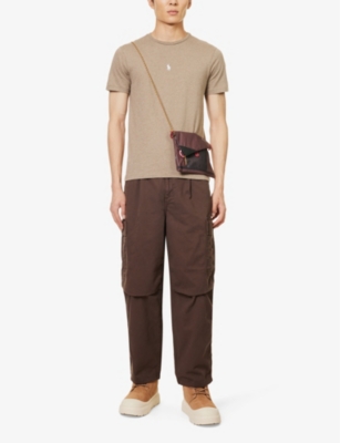 Shop Polo Ralph Lauren Men's Dk Taupe Heather Brand-embroidered Regular-fit Cotton-jersey T-shirt In Brown