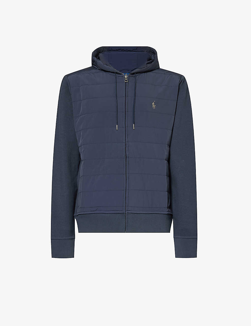 Polo Ralph Lauren Mens Aviator Navy Drawstring-hood Quilted-padding Cotton-blend Jacket In Blue