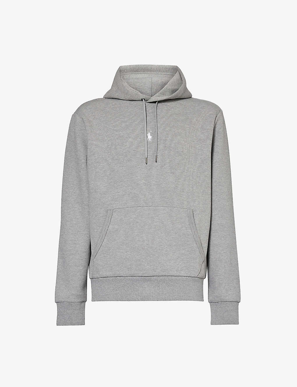 Polo Ralph Lauren Mens Steel Heather Brand-embroidered Cotton And Recycled-polyester Hoody In Grey