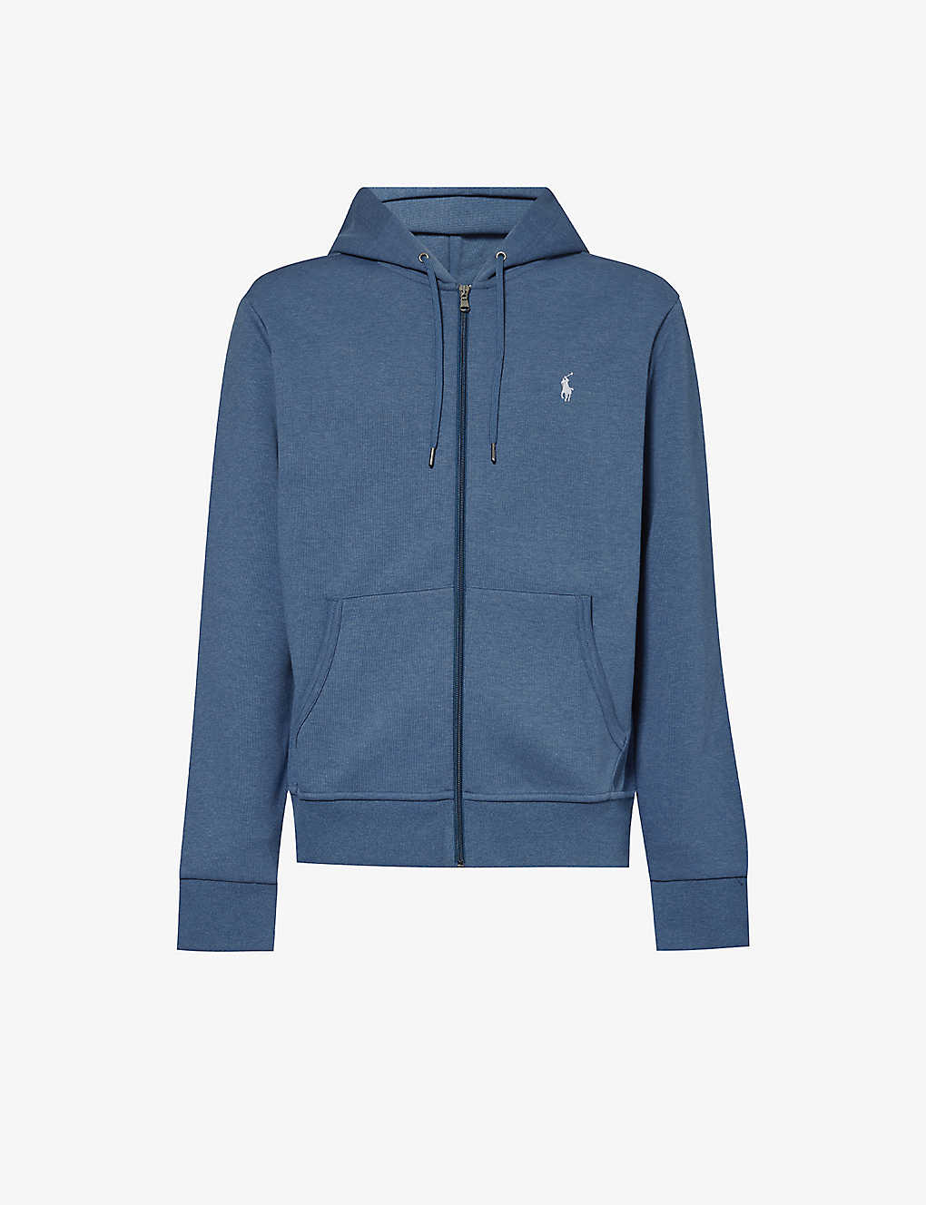 Polo Ralph Lauren Mens Derby Blue Heather Brand-embroidered Zip-fastened Cotton And Recycled-polyest
