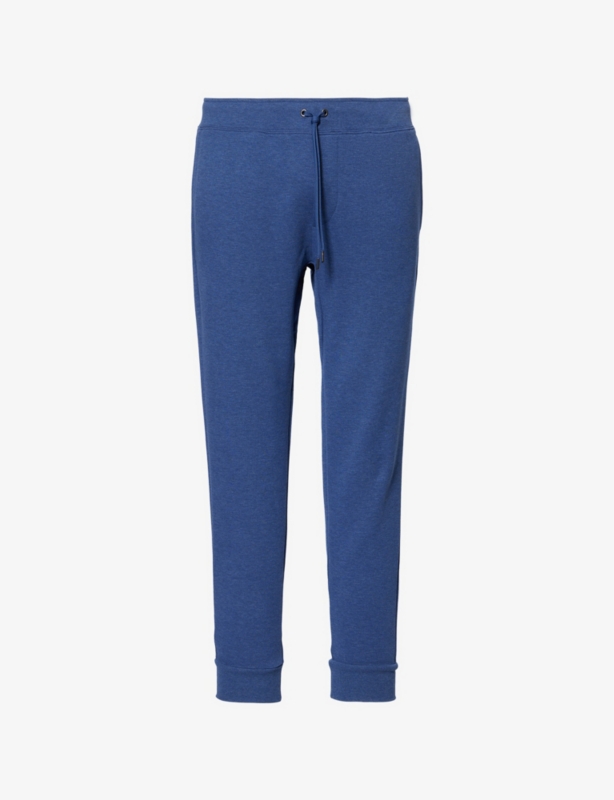 Drawstring regular-fit tapered-leg cotton and recycled polyester-blend jogging bottoms