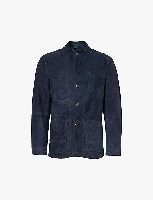 POLO RALPH LAUREN: Single-breasted regular-fit suede jacket