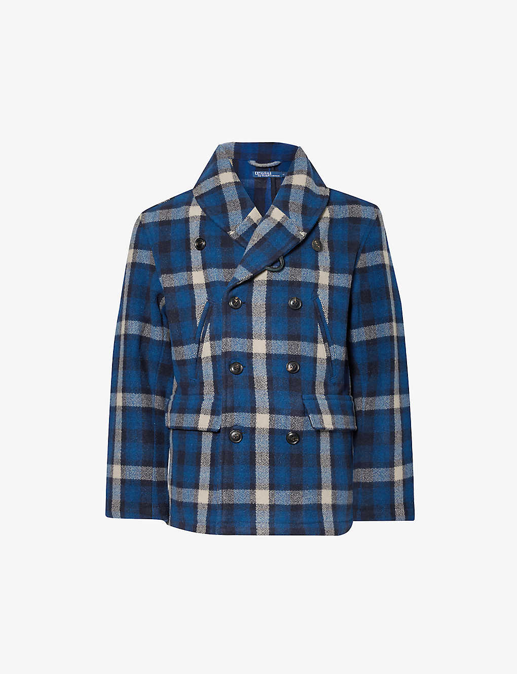 Polo Ralph Lauren Plaid Double-breasted Recycled Wool-blend Jacket In Buffalo Plaid Multi