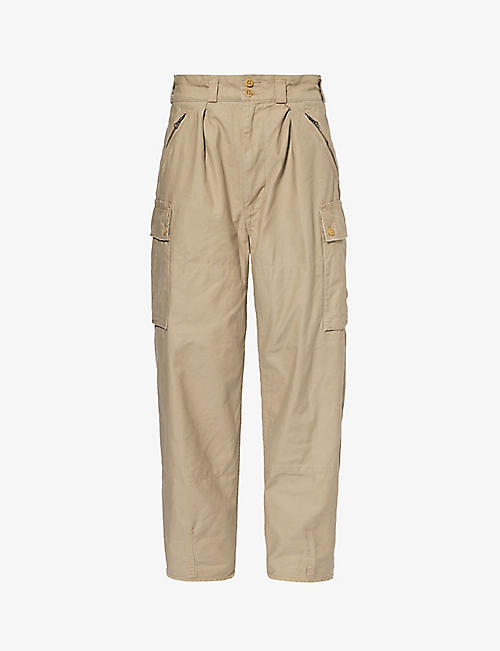 POLO RALPH LAUREN: Reverse Santeen regular-fit tapered-leg cotton trousers