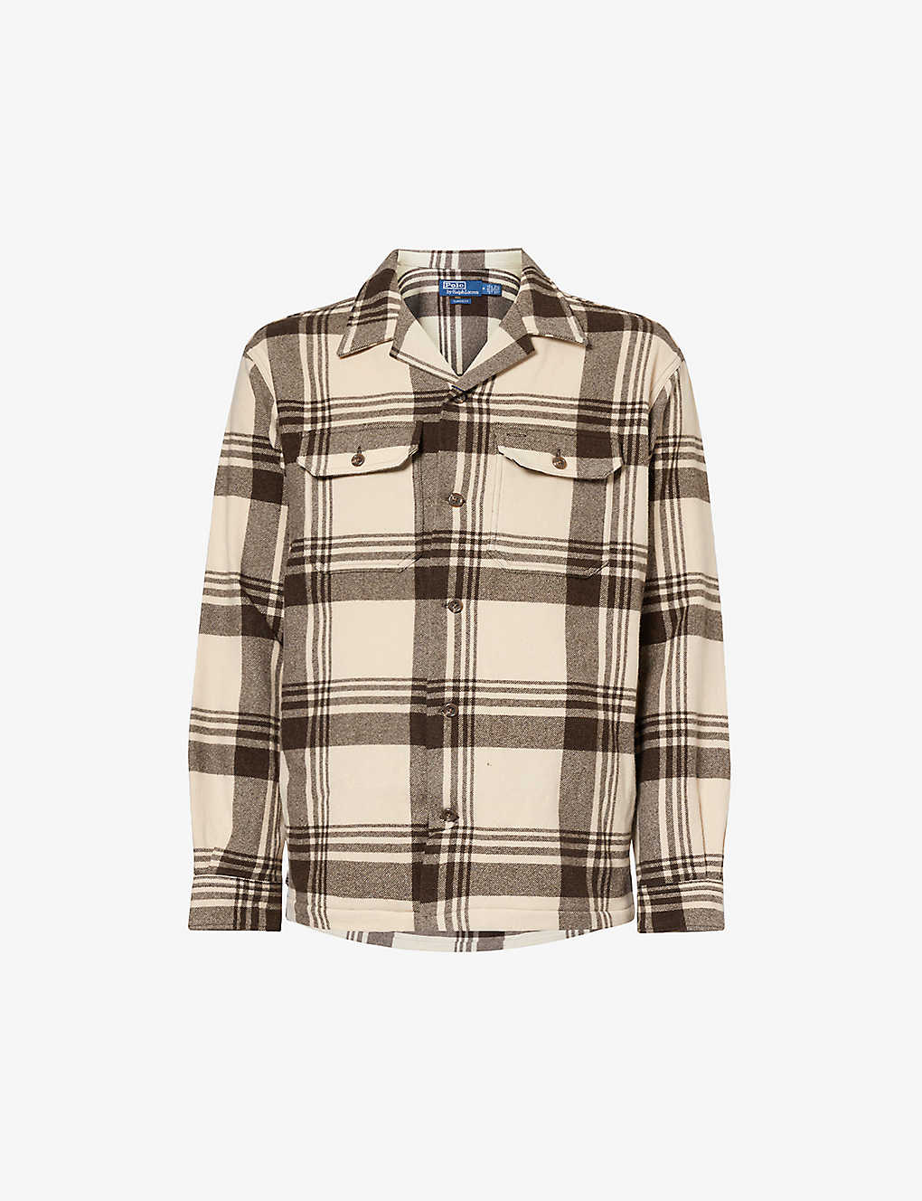 Polo Ralph Lauren Mens Cream Check-pattern Classic-fit Wool Shirt