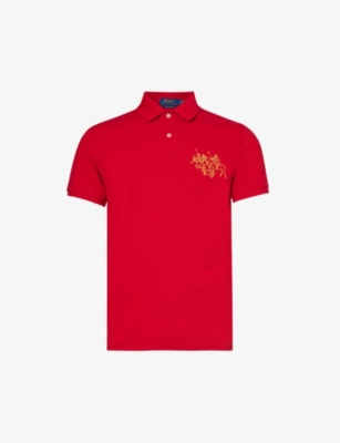Polo Ralph Lauren Mens Park Ave Red Brand embroidered Custom Slim