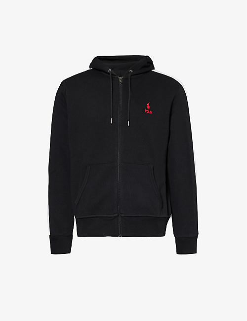 POLO RALPH LAUREN: Logo-embroidered cotton and recycled-polyester-blend hoody