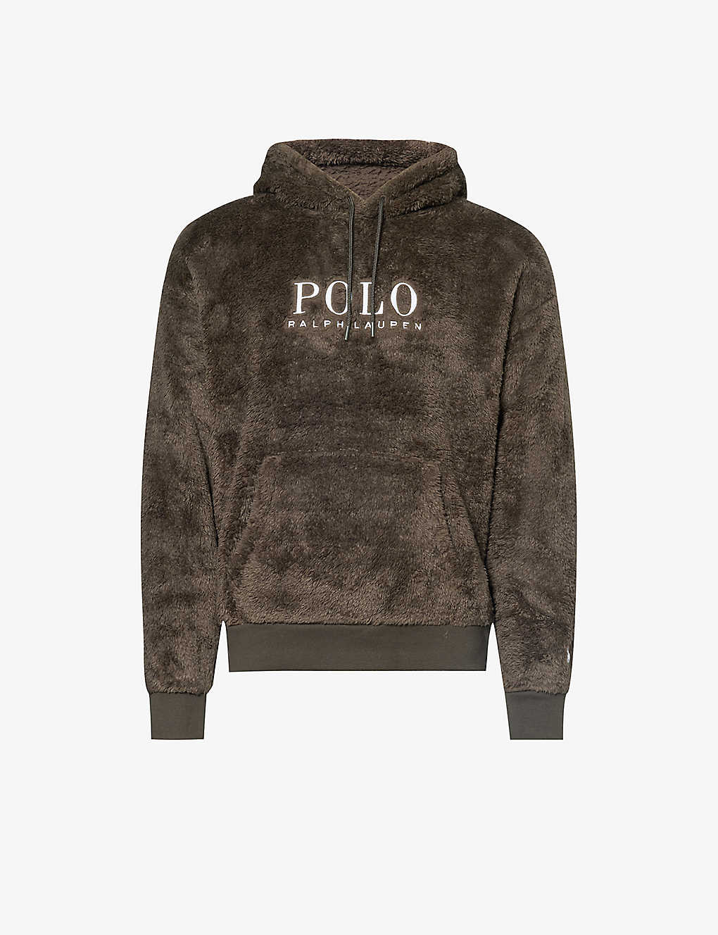 Polo Ralph Lauren Mens Dark Beech Brand-embroidered Textured Recycled-polyester Hoody