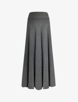 Extreme Cashmere Ribbed-knit Midi Skirt In Felt