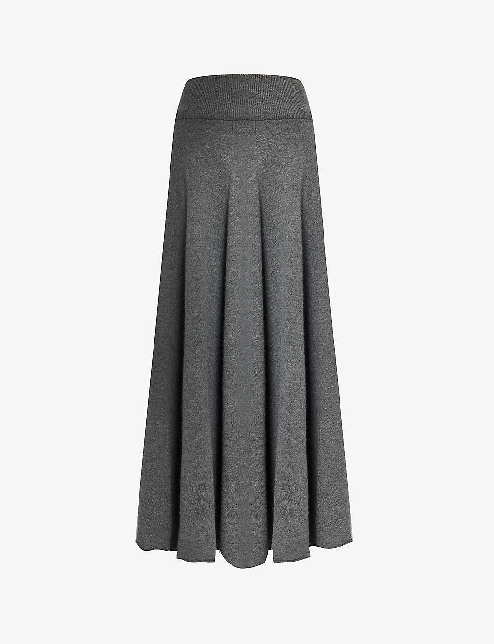 Extreme Cashmere N°313 Twirl Pleated High-waist Stretch-cashmere Blend Midi Skirt In Grey