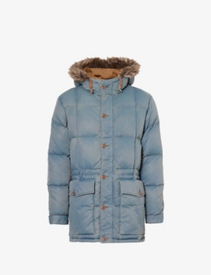 RRL: Arden faux-fur trim recycled-nylon hooded coat