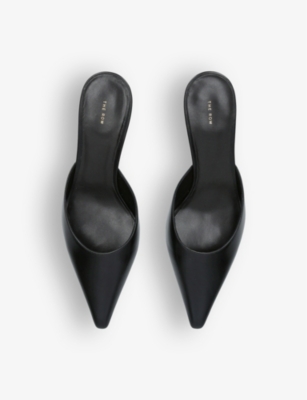 Shop The Row Cybil Pointed-toe Leather Mules In Black