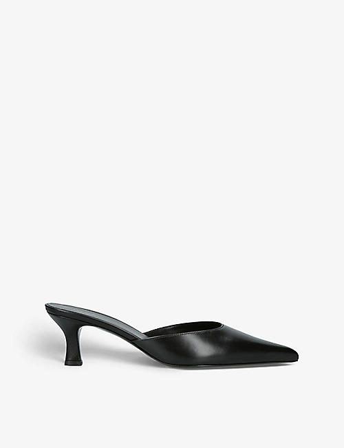 THE ROW: Cybil pointed-toe leather mules