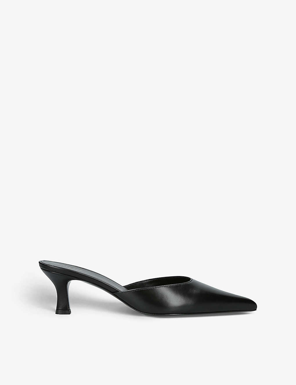 Shop The Row Womens Black Cybil Pointed-toe Leather Mules