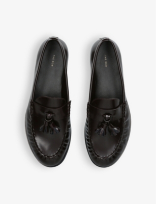 The Row Calfskin Tassel Boyfriend Loafers In Brown