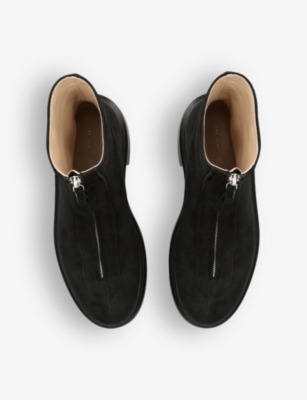 Shop The Row Women's Black Zipped-front Platform-sole Suede Ankle Boots