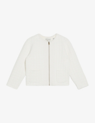 TED BAKER: Ulee zip-up jacquard-texture woven cardigan