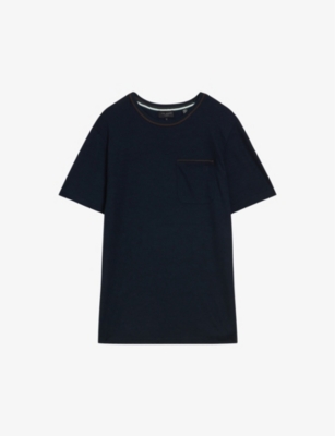 TED BAKER: Grine contrast-trim woven T-shirt