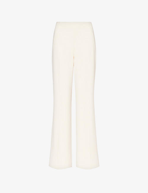 ROLAND MOURET: Faux slip-pocket high-rise wide-leg woven-blend trousers