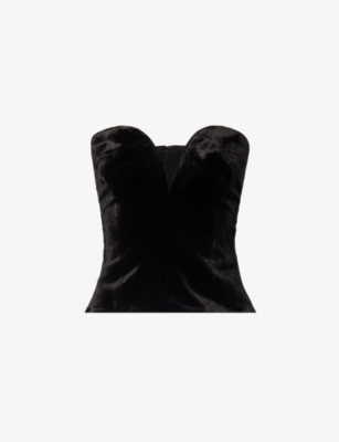 Roland Mouret Womens Black Sweetheart-neck Slim-fit Stretch-woven Blend Top In Black