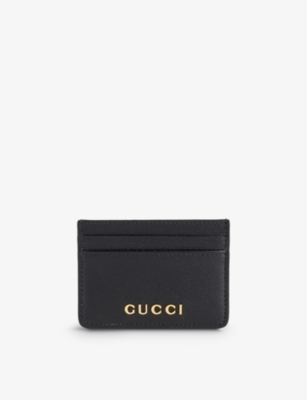 Gucci Black Brand-plaque Leather Card Holder
