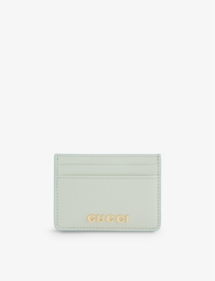 Gucci Salvy Green Brand-plaque Leather Card Holder